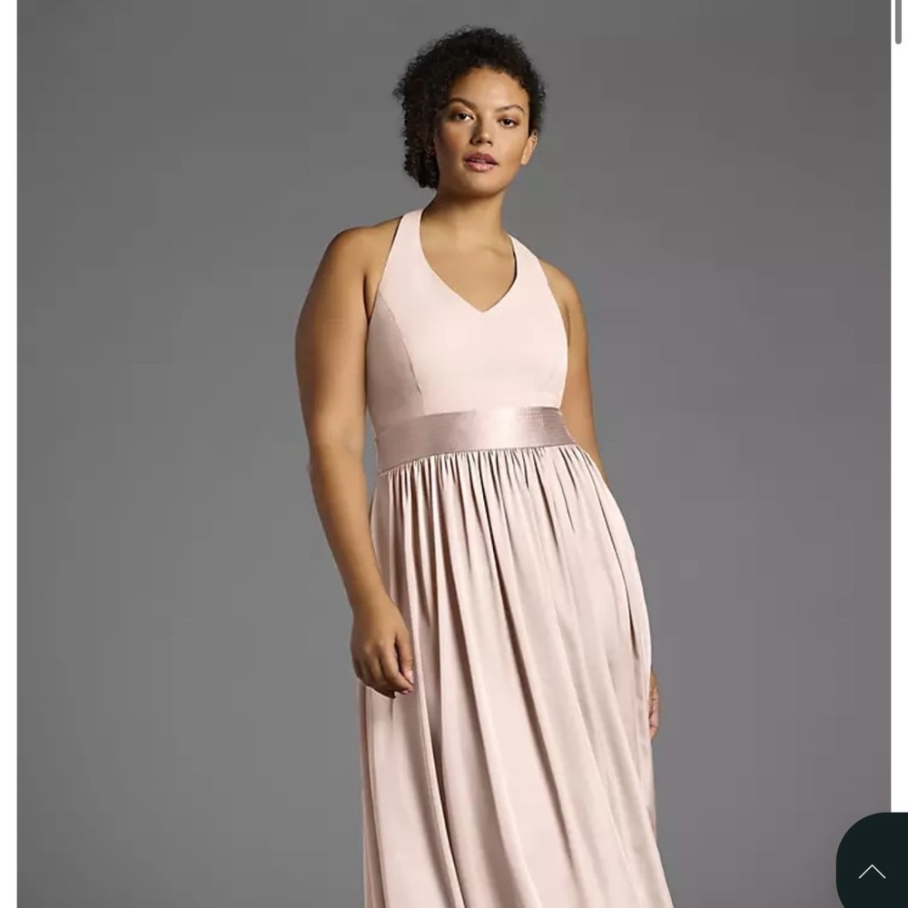 WHIT Light Blush Halter Maxi Dress - Romantic Evening Gown - Picture 4 of 6